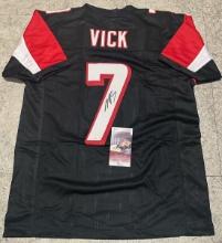 Michael Vick Atlanta Falcons Autographed Custom Football Jersey JSA W coa