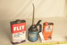 2 Vintage Advertising Tins and Rainbow Pump Oiler