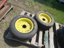 2 IMPLEMENT TIRES ON 5 ;UG RIMS 26X9-14.5 NHS