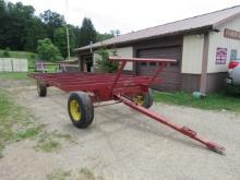 FARMCO MFG BALE WAGON ON RUNNING GEAR 20FT WITH