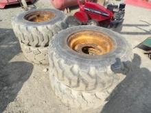 (4) Used 12-16.5 SSL Tires On 8 Bolt Rims, Take Offs That Were All Holding