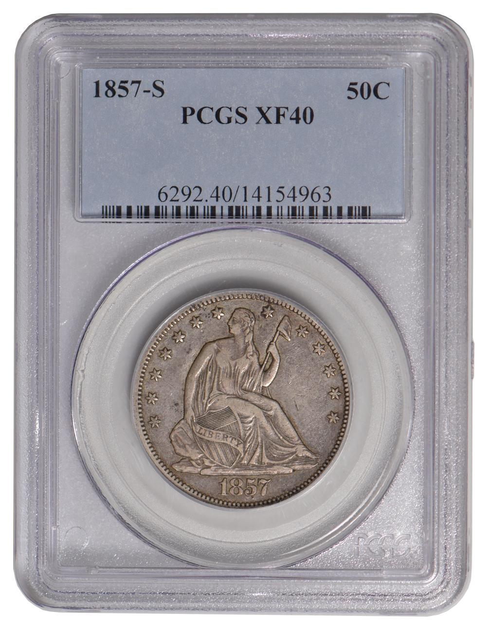 1857-S Seated Liberty Half Dollar PCGS XF40