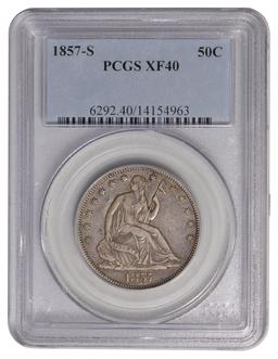 1857-S Seated Liberty Half Dollar PCGS XF40