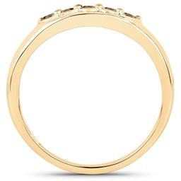 14KT Yellow Gold 0.25ctw Champagne Diamond Ring