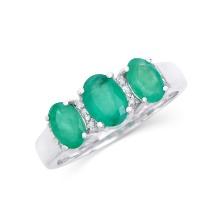 14KT White Gold 1.85ctw Emerald and Diamond Ring