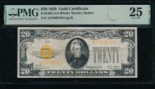 1928 $20 Gold Certificate PMG 25