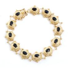 Plated 18KT Yellow Gold 7.45cts Black Sapphire Bracelet