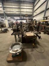 FIVE STATION CAMCO TRUNNION TABLE, TWIN HYPNEMAT HYDRAULIC DRILL HEADS, BIG COOLANT TANK / CHIP