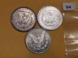 1898, 1896 and 1883-O Morgan Silver Dollars