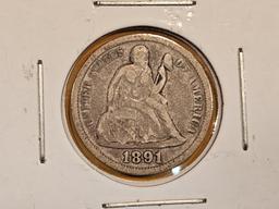 Five Seated Liberty Dimes