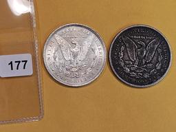 1896 and 1885 Morgan Dollars