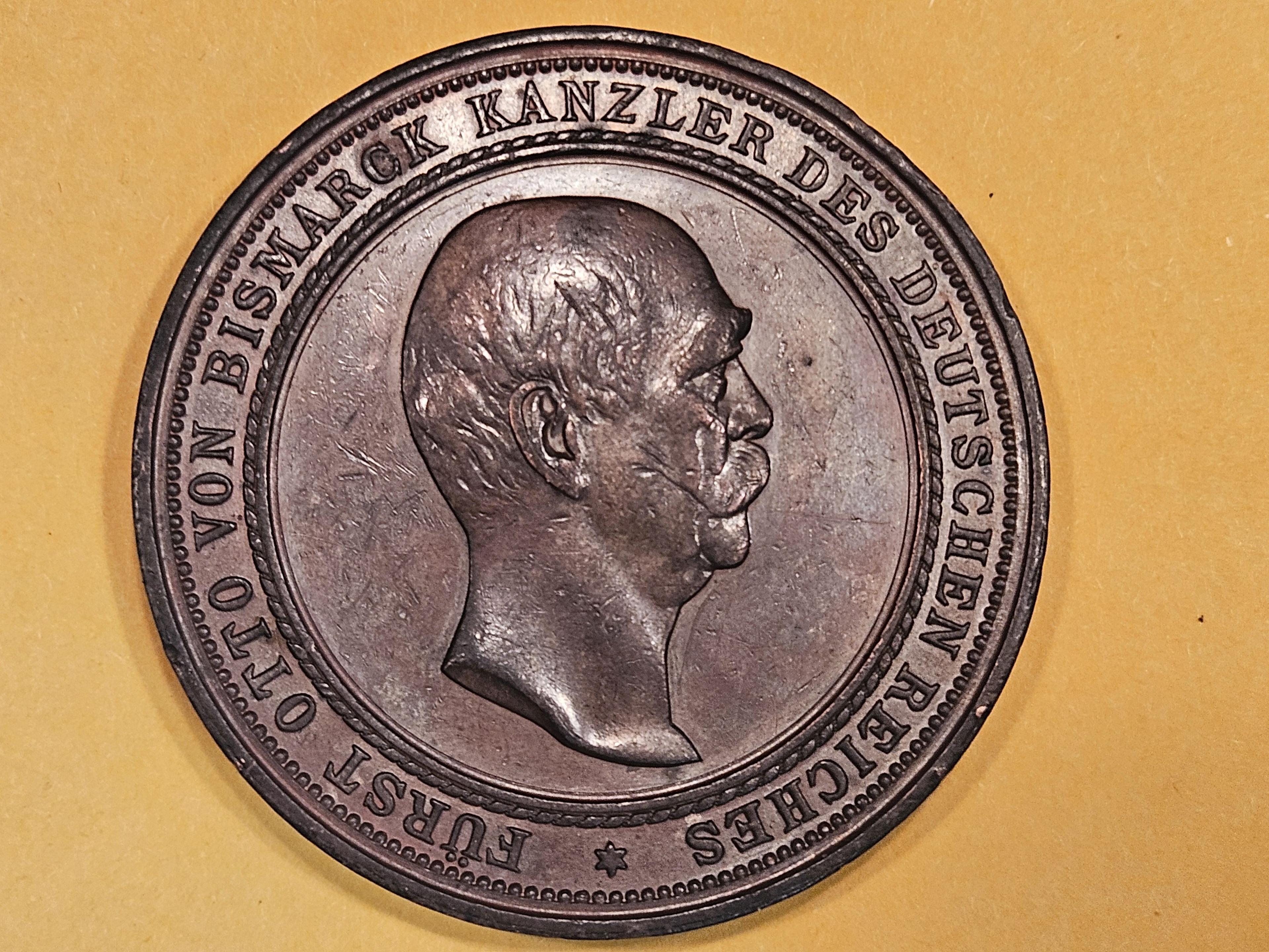 Cool, High-Relief 1890 Chancellor Otto von Bismarck Medal