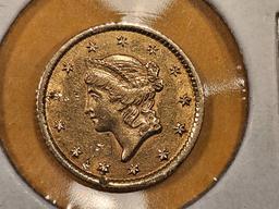 GOLD! Better Date 1851-O Gold Dollar in Brilliant About Uncirculated