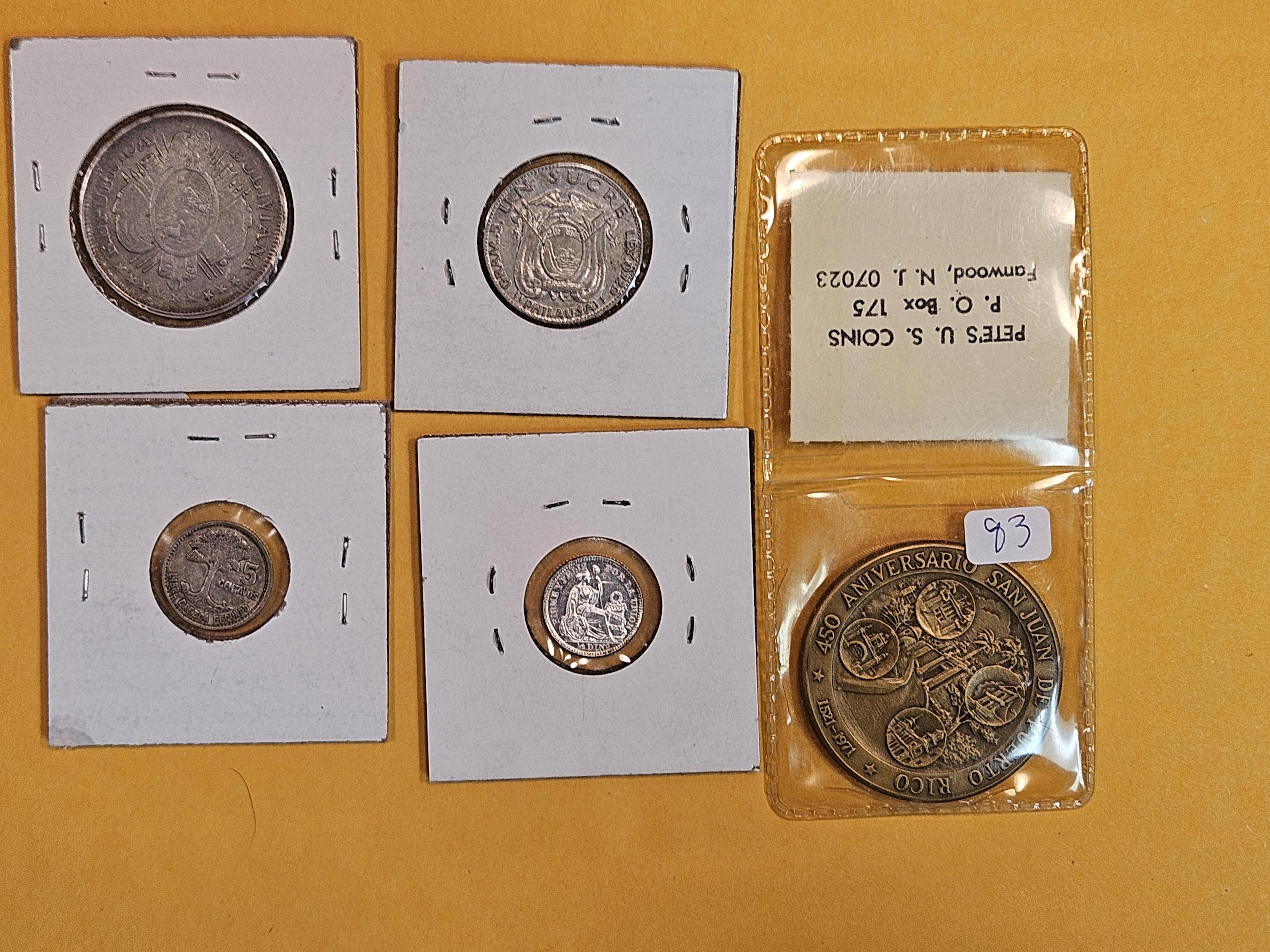 Five pieces from Central and South America