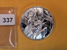 Two Troy ounce .999 fine proof silver art round
