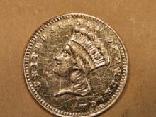 GOLD! 1887 Type 3 Gold Dollar in About Uncirculated - details