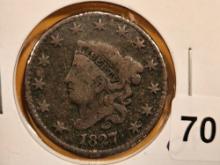 Better Date 1827 Coronet Head large cent