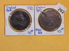 Two early 1800's Great Britain pennies