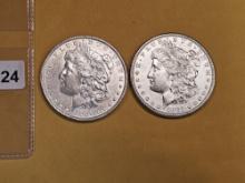 1886 and 1881-S Morgan Dollars