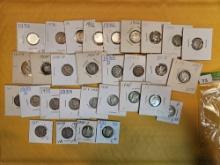 Thirty silver Mercury Dimes