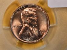 GEM! PCGS 1954-S Wheat cent in Mint State 66 RED