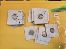 Twenty-three silver Mercury Dimes