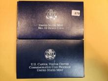 Two Proof Commemorative Silver Dollars