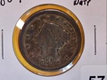 Semi-key 1857 Braided Hair Large Cent in Good plus