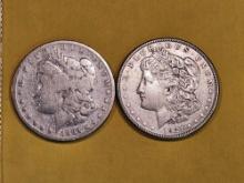 1884-S and 1921-S Morgan Dollars
