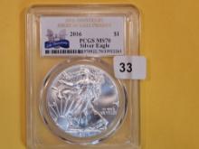 PERFECT! PCGS 2016 American Silver Eagle in Mint State 70
