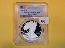 PCGS 2020-W American Silver Eagle in Proof 69 Deep Cameo