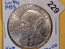 Tougher 1953 Cuba silver peso