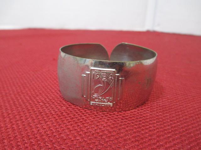 1934 World's Fair Advertising Cuff Bracelet