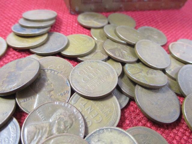 Unsorted Wheat Pennies-Lot of 54