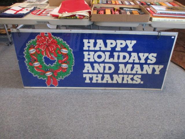 Gulf Happy Holidays Cardstock Advertising Sign