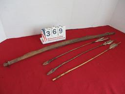 36" Tribal Bow w/ 3 Arrows