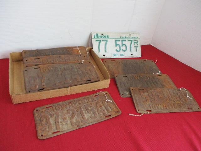 Early License Plate Mixed Lot