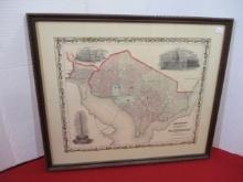Early Johnson & Browning City of Washington Framed Map