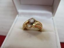 14KT w/ Diamond Designer Signed Wedding Set