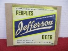 Local Item Jefferson, WI Perplie's Beer Paper Label