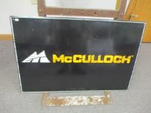 McCulloch Chainsaws Embossed Metal Advertising Sign