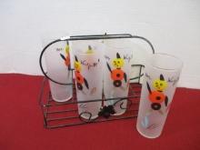 Federal Midcentury-Modern frosted Zombie Collins Glasses