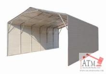 NEW 20' x 30' Steel Carport w/ Enclosed Sidewalls