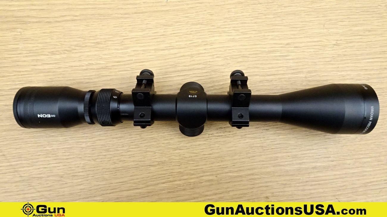 VIRIDIAN EOM Scope. NEW in Box. 3-9x40 Rifle Scope, Duplex Reticle with Rings, and 1" Tube. . (70715