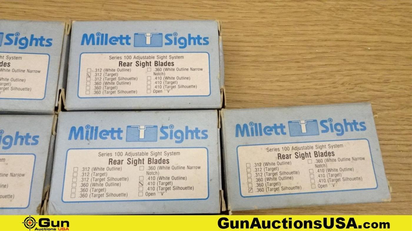Millett Sights. Like New. Lot of 10; Rear Sight Blades. . (70848)