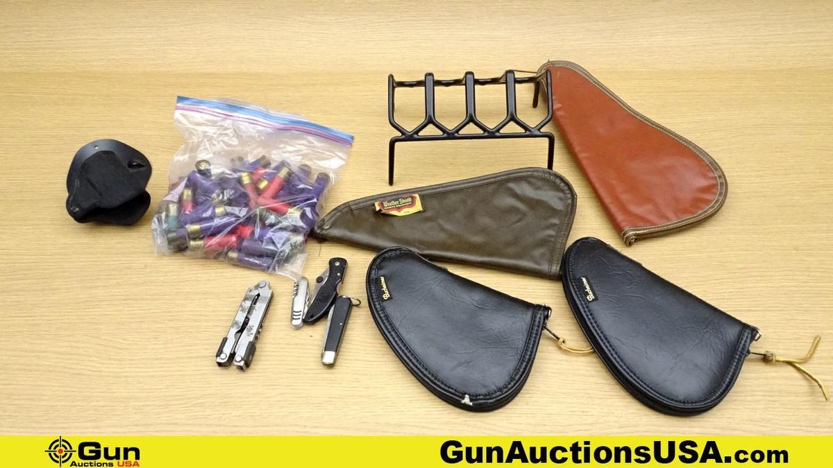 Weathershield, De-Santis, Etc. Holsters, Etc. . Good Condition. Lot of 11; 4- Pistol Rugs, 1- Paddle