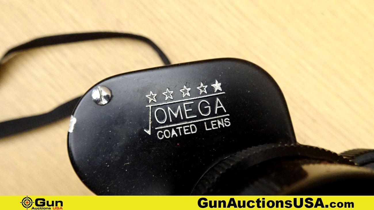 Gordon, Simmons, Omega Binoculars, Scope. Good Condition. Lot of 3; 1- Omega 7x50 Binoculars with ca