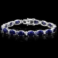 14K Gold 35.14ct Sapphire 0.73ct Diamond Bracelet