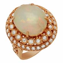 14k Rose Gold 6.62ct Opal 1.57ct Diamond Ring