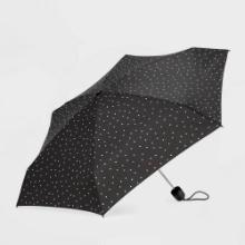 ShedRain Polka Dots Mini Manual Compact Umbrella - White Dots, Retail $15.99